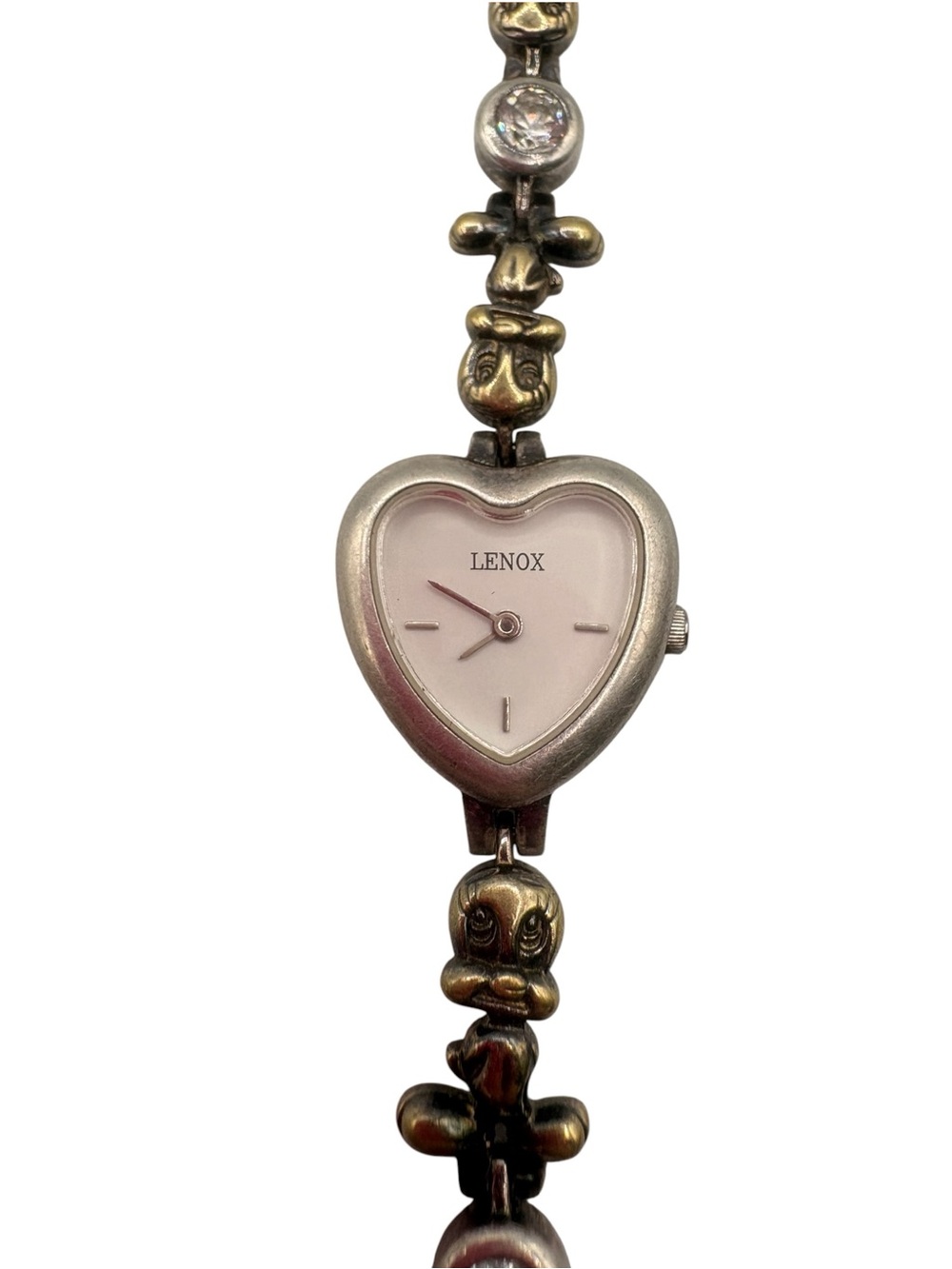 Lenox Heart-Shaped Silver-Tone Women's Bracelet Watch Tweety Bird - Picture 5 of 6